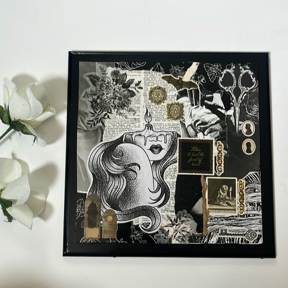 Moody Wall Art Gothic Sad Girl Maximalist Gothic Decor